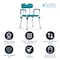 Flash Furniture 15" L, Plastic, Aluminum, Teal Quick Release Bath Chair DC-HY3523L-TL-GG - alternate 6